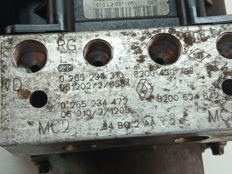 Recambio de modulo abs para renault megane scenic 1.5dci 106 cv referencia OEM IAM 0265234310  