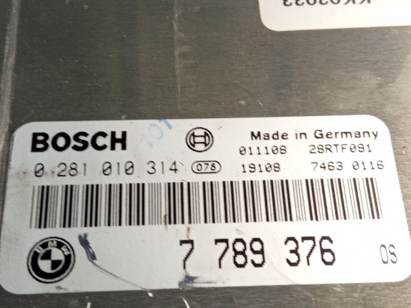 Recambio de centralita motor para bmw serie 3 referencia OEM IAM 7789376  0281010314
