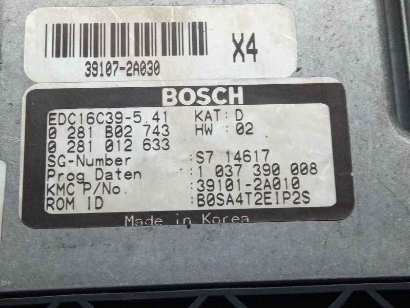 Recambio de centralita motor para kia picanto referencia OEM IAM 39101-2A010  