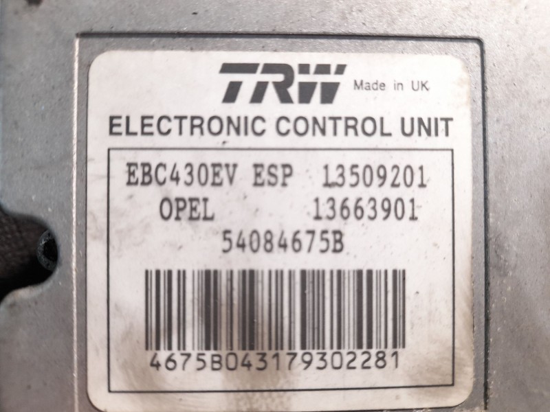 Recambio de modulo abs para opel vectra referencia OEM IAM 1366390109191497  