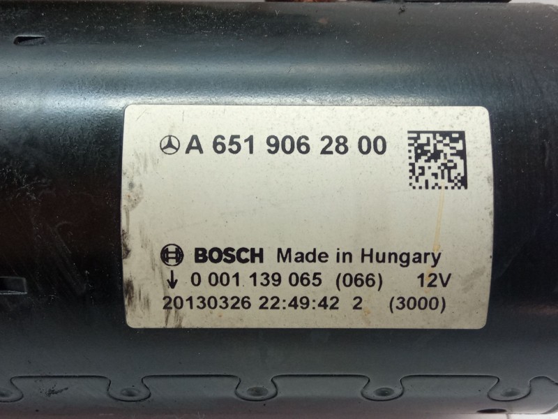 Recambio de motor arranque para mercedes-benz clase c (w204) c 180 cdi (204.000) referencia OEM IAM A6519062800  0001139065