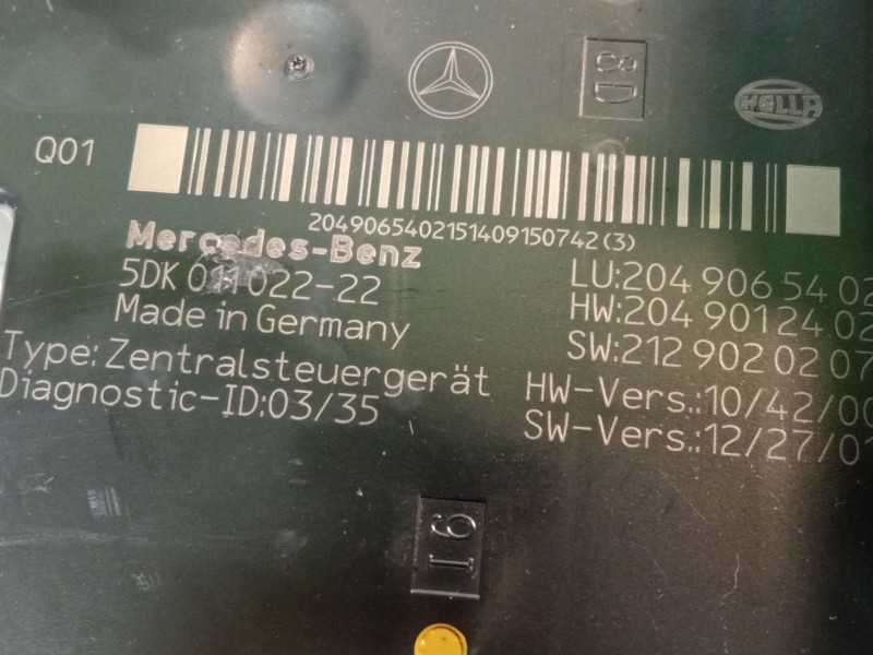 Recambio de caja reles / fusibles para mercedes-benz clase c (w204) c 180 cdi (204.000) referencia OEM IAM 5DK011022  