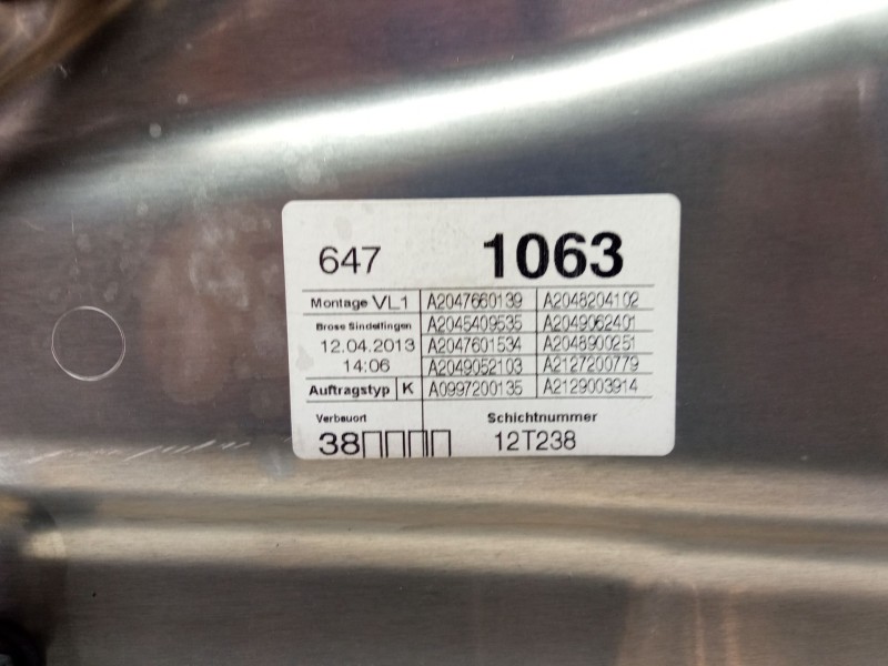 Recambio de elevalunas delantero izquierdo para mercedes-benz clase c (w204) c 180 cdi (204.000) referencia OEM IAM A2047660139 