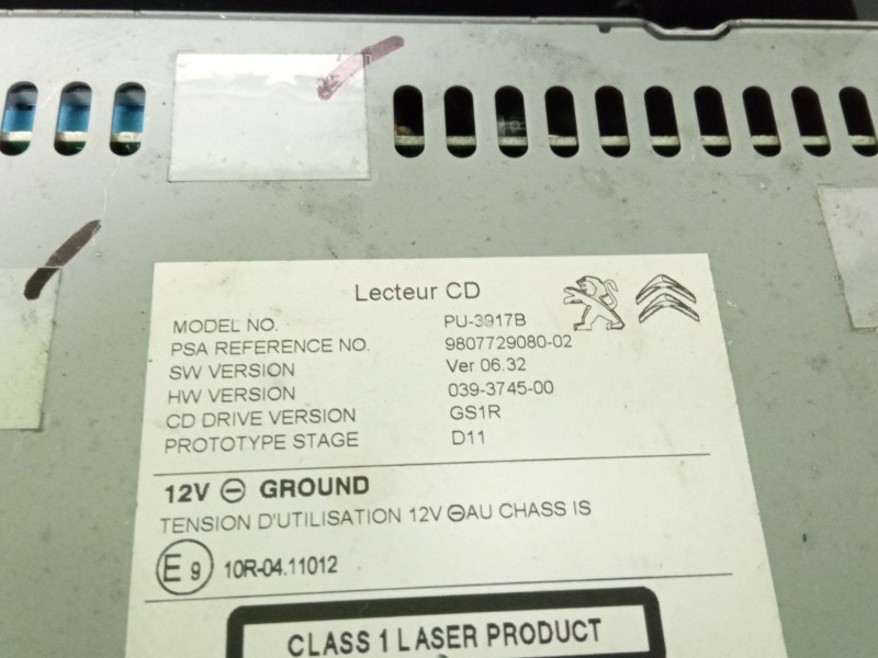 Recambio de sistema audio / radio cd para peugeot 508 referencia OEM IAM 9807729080  