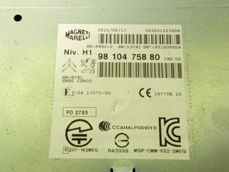 Recambio de sistema navegacion gps para peugeot 508 referencia OEM IAM 9810475880  