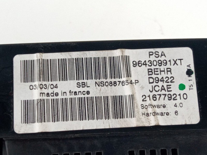 Recambio de mando calefaccion aire acondicionado para peugeot 307 referencia OEM IAM  96430991XT 
