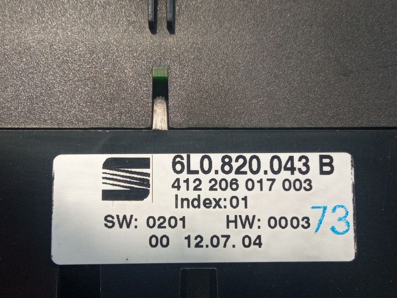 Recambio de mando calefaccion aire acondicionado para seat ibiza referencia OEM IAM 6L0820043B  