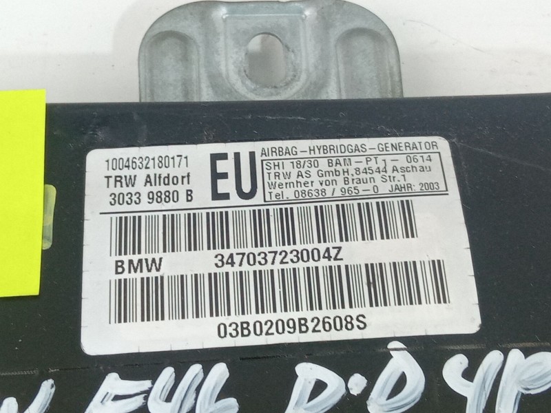 Recambio de airbag lateral delantero derecho para bmw 320d referencia OEM IAM 34703725004Z  