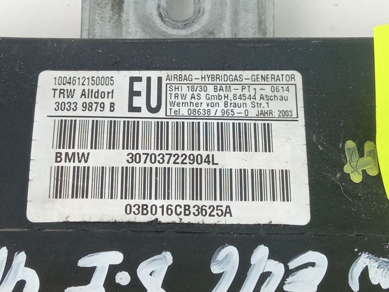 Recambio de airbag lateral delantero izquierdo para bmw 320d referencia OEM IAM 30703722904L  
