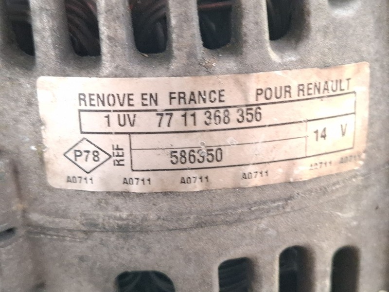 Recambio de alternador para renault clio referencia OEM IAM 7711368356  
