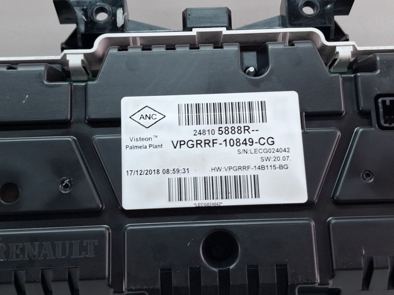 Recambio de cuenta kilometros para renault clio 4 0.9 tce 90 gasolina 90cv / 66kw h4b referencia OEM IAM 248105888R  