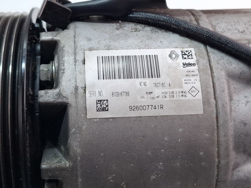 Recambio de compresor aire acondicionado para renault clio 4 0.9 tce 90 gasolina 90cv / 66kw h4b referencia OEM IAM 926007741R  