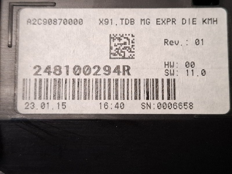 Recambio de cuenta kilometros para renault laguna iii referencia OEM IAM 248100294R  