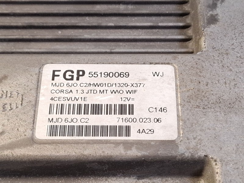 Recambio de centralita motor para opel corsa referencia OEM IAM FGP55190069  