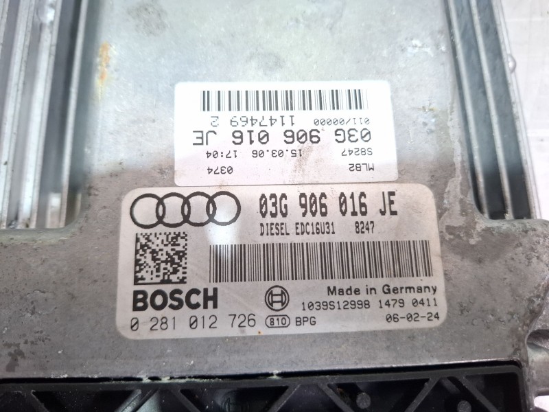 Recambio de centralita motor para audi a4 b7 avant (8ed) 2.0 tdi 16v referencia OEM IAM 03g906016je0281012726  