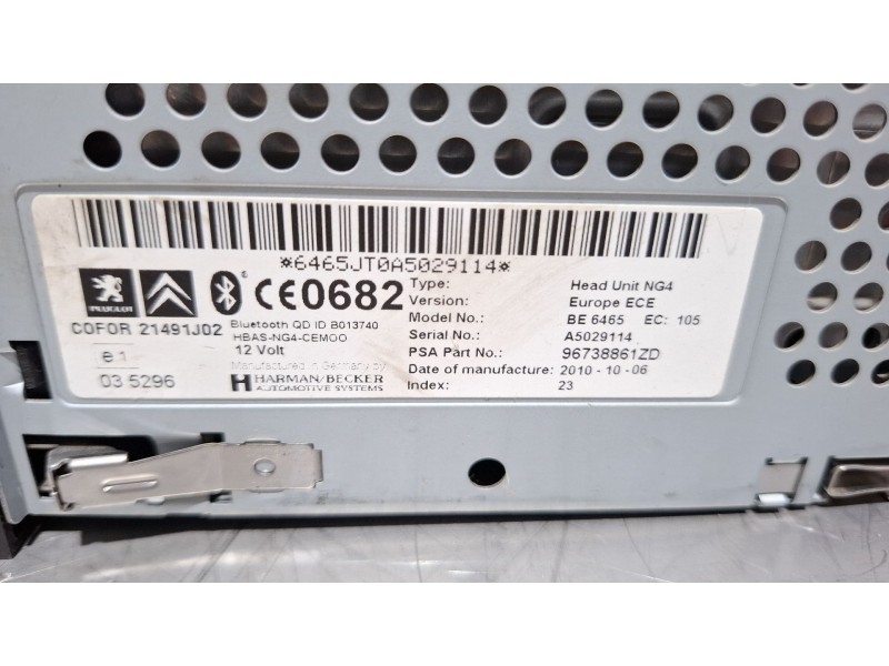 Recambio de sistema navegacion gps para citroen c5 referencia OEM IAM 96738861ZD  