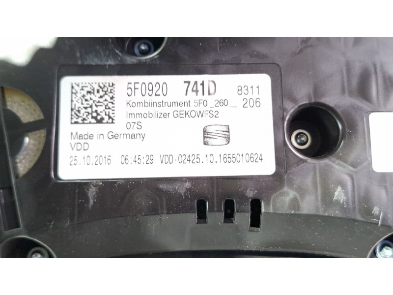 Recambio de cuenta kilometros para seat leon (5f1) 2.0 tdi referencia OEM IAM 5F0920741D  