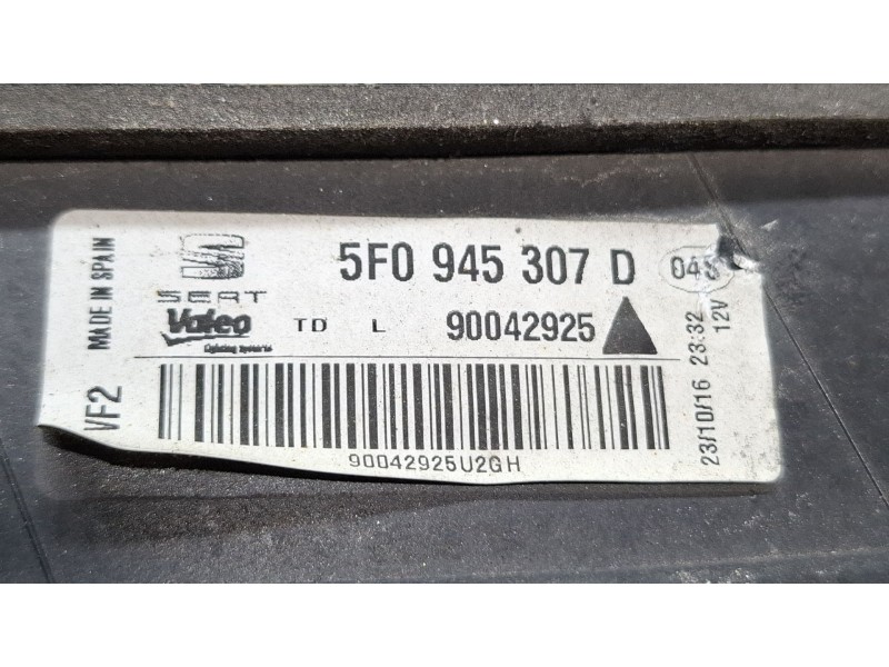 Recambio de piloto porton trasero izquierdo para seat leon (5f1) 2.0 tdi referencia OEM IAM 5F0945307/90042925  