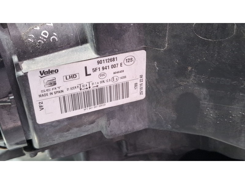 Recambio de faro delantero izquierdo para seat leon (5f1) 2.0 tdi referencia OEM IAM 5F1941007E  