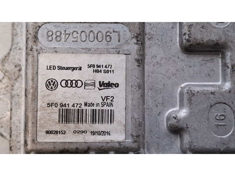 Recambio de centralita faros xenon para seat leon (5f1) 2.0 tdi referencia OEM IAM 5F0941472  