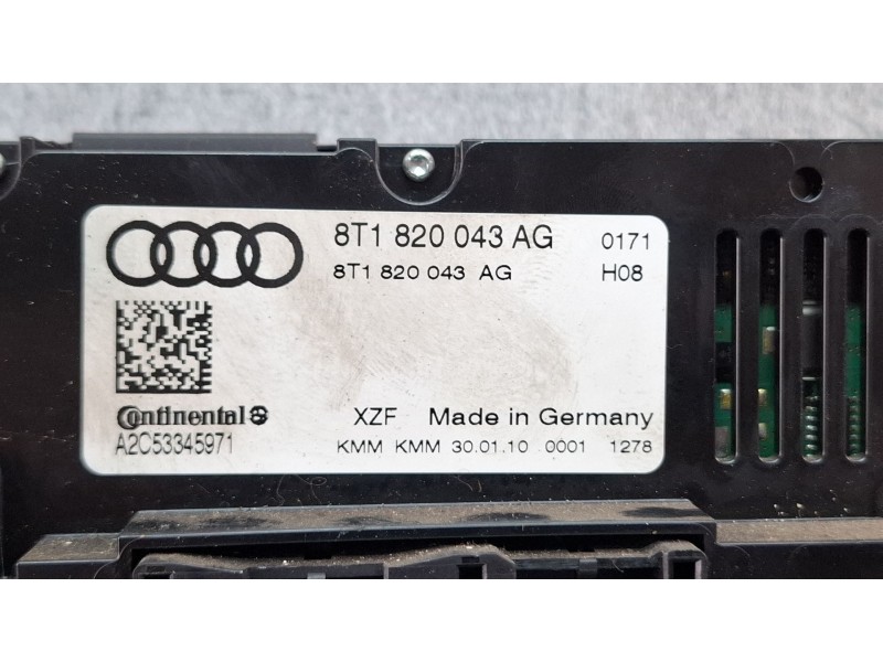 Recambio de mando calefaccion aire acondicionado para audi a4 referencia OEM IAM 8T1820043AG  