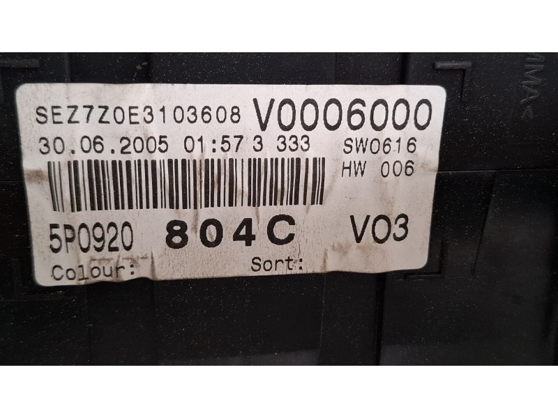 Recambio de cuenta kilometros para seat altea referencia OEM IAM 5p0920804c  