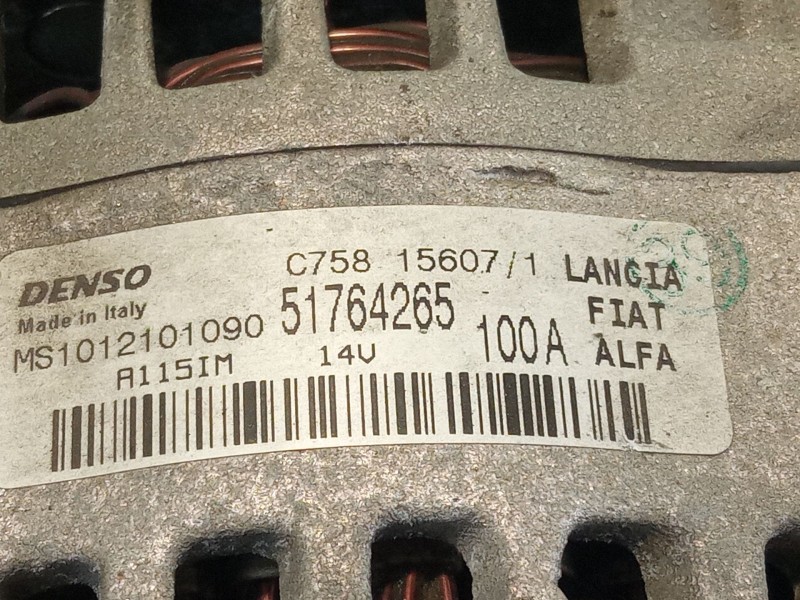 Recambio de alternador 100a/14v para alfa romeo 159 referencia OEM IAM MS101210109051764265  