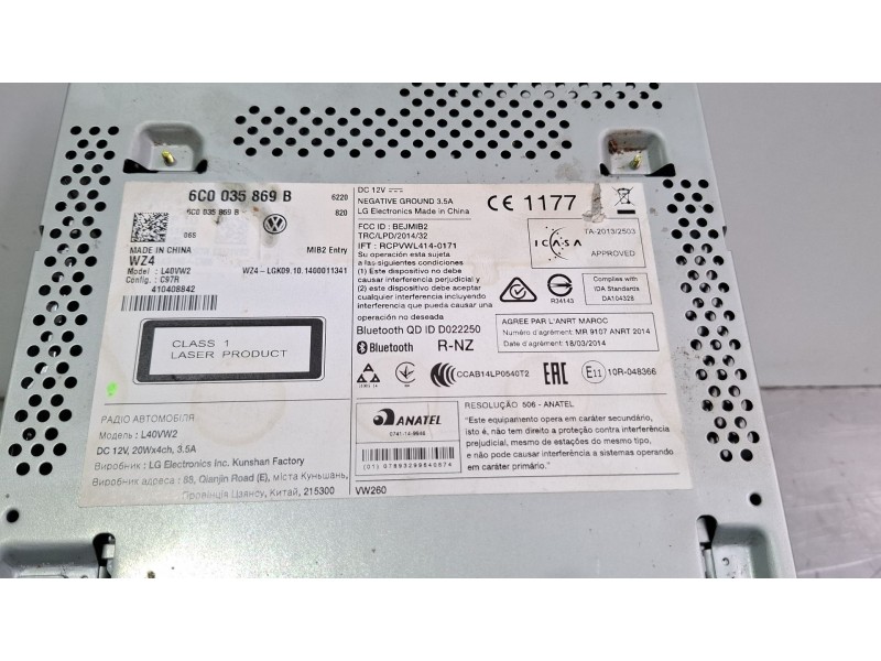 Recambio de sistema audio / radio cd para volkswagen polo referencia OEM IAM 6C0035869B  