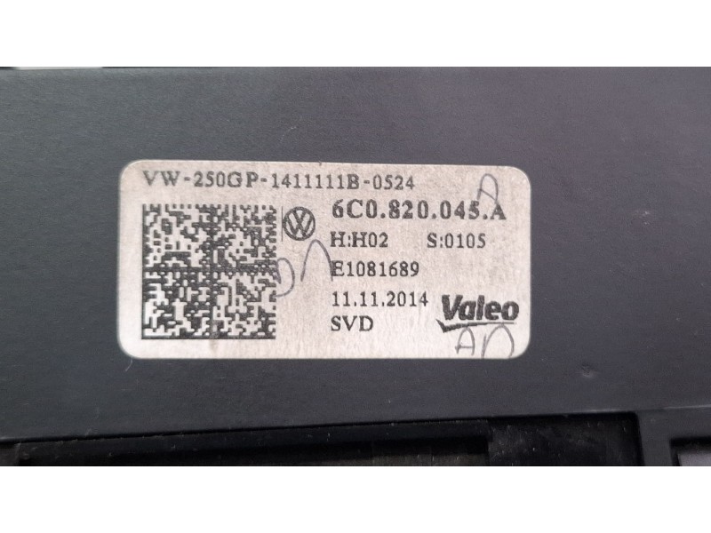 Recambio de mando calefaccion aire acondicionado para volkswagen polo referencia OEM IAM 6C0820045A  