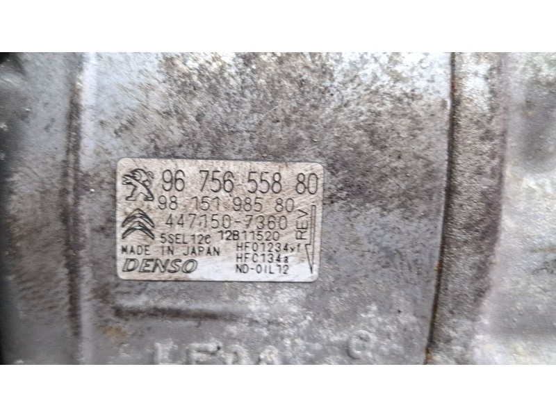Recambio de compresor aire acondicionado para peugeot 2008 signature blue referencia OEM IAM 9675655880  