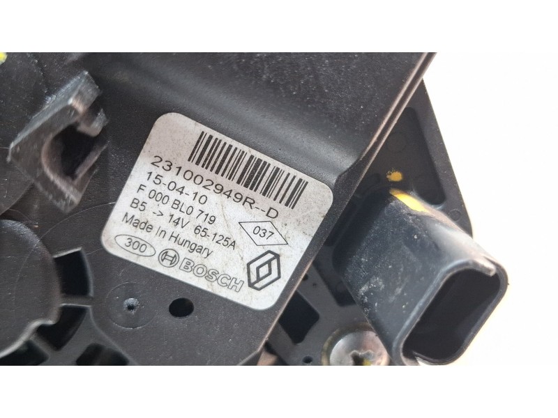 Recambio de alternador para dacia dokker referencia OEM IAM 231002949R  