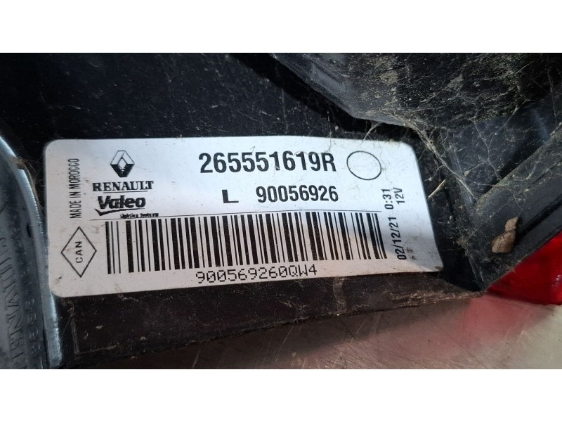 Recambio de piloto trasero izquierdo para dacia dokker referencia OEM IAM 265551619R  