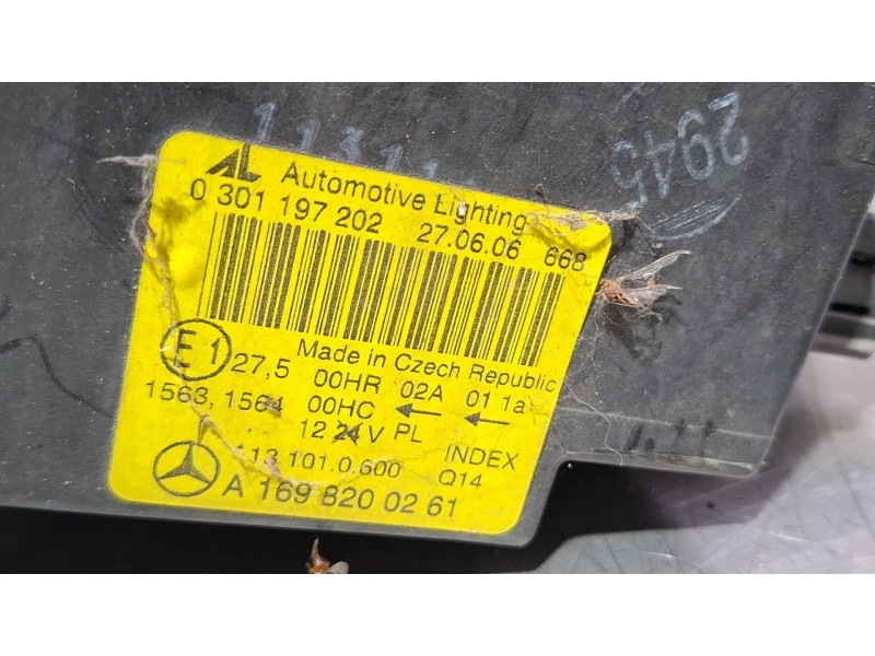 Recambio de faro delantero derecho para mercedes-benz clase a (w169) a 160 cdi (169.006, 169.306) referencia OEM IAM A1698200261