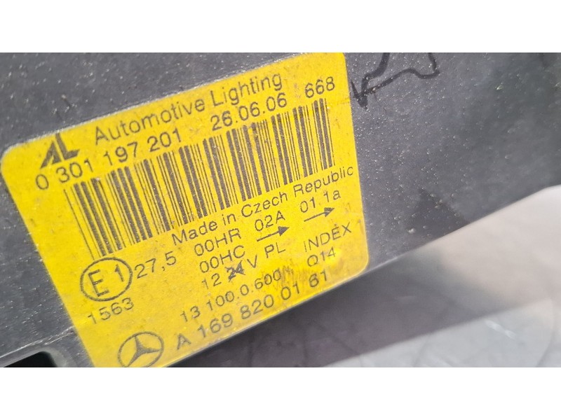 Recambio de faro delantero izquierdo para mercedes-benz clase a (w169) a 160 cdi (169.006, 169.306) referencia OEM IAM A16982001