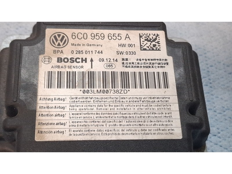 Recambio de centralita airbag para volkswagen polo referencia OEM IAM 6C0959655A 0285011744  