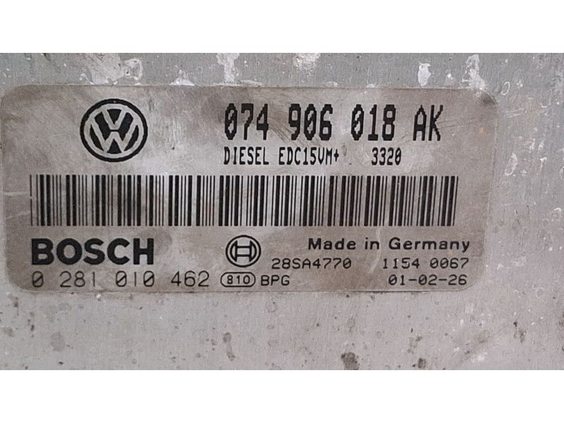 Recambio de centralita motor para volkswagen kombi 2.5 tdi referencia OEM IAM 074906018AK // 0281010462  
