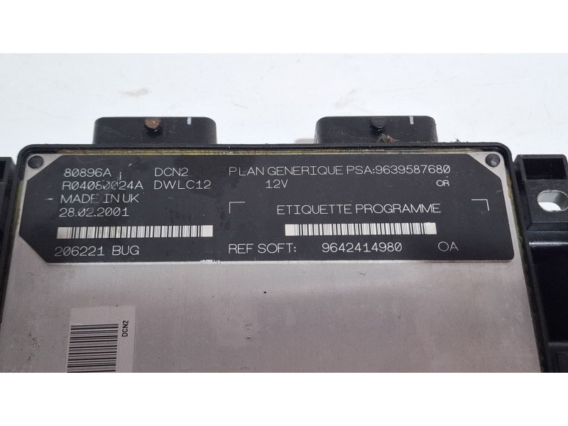 Recambio de centralita motor para citroën c15 referencia OEM IAM 9639587680 / 9642414980  