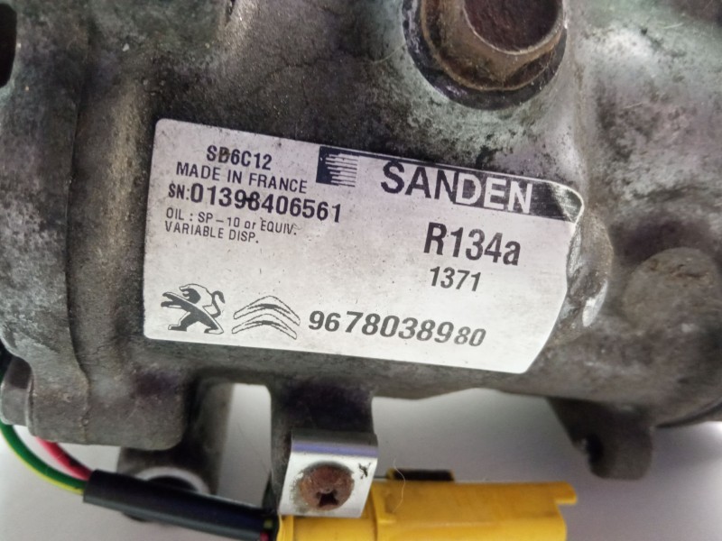Recambio de compresor aire acondicionado para peugeot 508 referencia OEM IAM 9678038980  