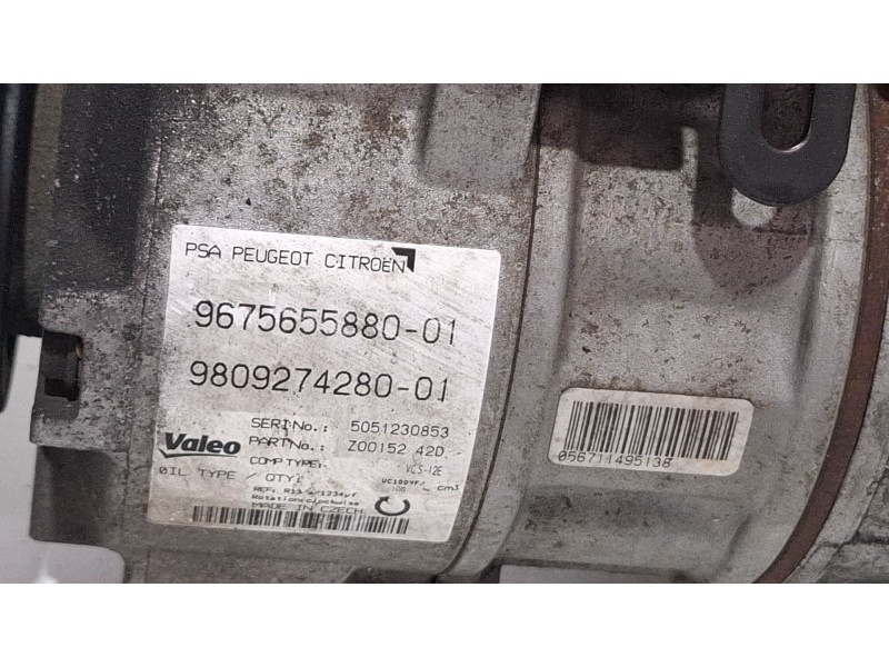 Recambio de compresor aire acondicionado para peugeot 308 referencia OEM IAM 9675655880-01  