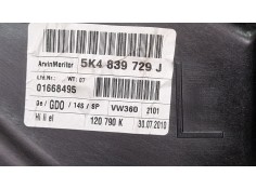 Recambio de elevalunas trasero izquierdo para volkswagen golf blue motion referencia OEM IAM 5K4839729J   2