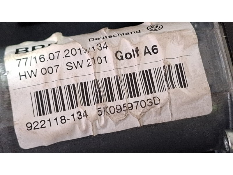 Recambio de elevalunas trasero izquierdo para volkswagen golf blue motion referencia OEM IAM 5K4839729J  