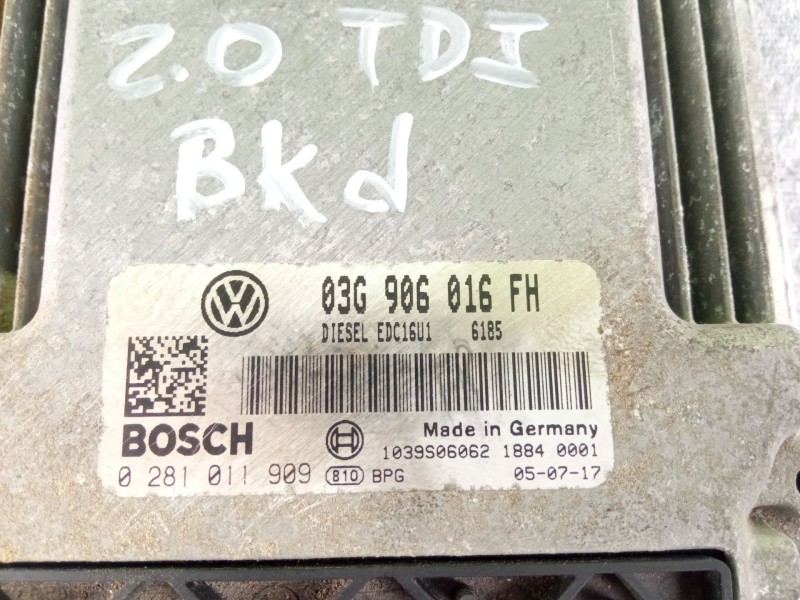 Recambio de centralita motor para seat toledo referencia OEM IAM 0281011909 03G 906 016 FH  Recambio de centralita motor para seat toledo referencia OEM IAM 0281011909 03G 906 016 FH