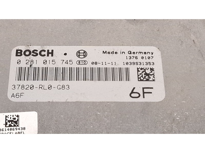 Recambio de centralita motor para honda accord tourer referencia OEM IAM 0281015745 37820-RL0-G83  