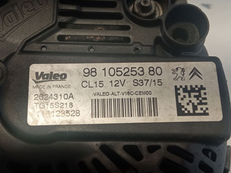 Recambio de alternador para peugeot partner referencia OEM IAM 9810525380 TG15S218 2624310A