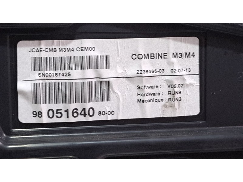 Recambio de cuenta kilometros para citroën c-elysee (dd_) 1.6 hdi 92 referencia OEM IAM 9805164080-00  