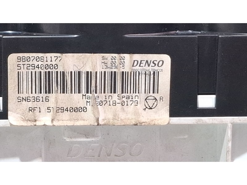 Recambio de mando climatizador para citroën c-elysee (dd_) 1.6 hdi 92 referencia OEM IAM 9807081177  