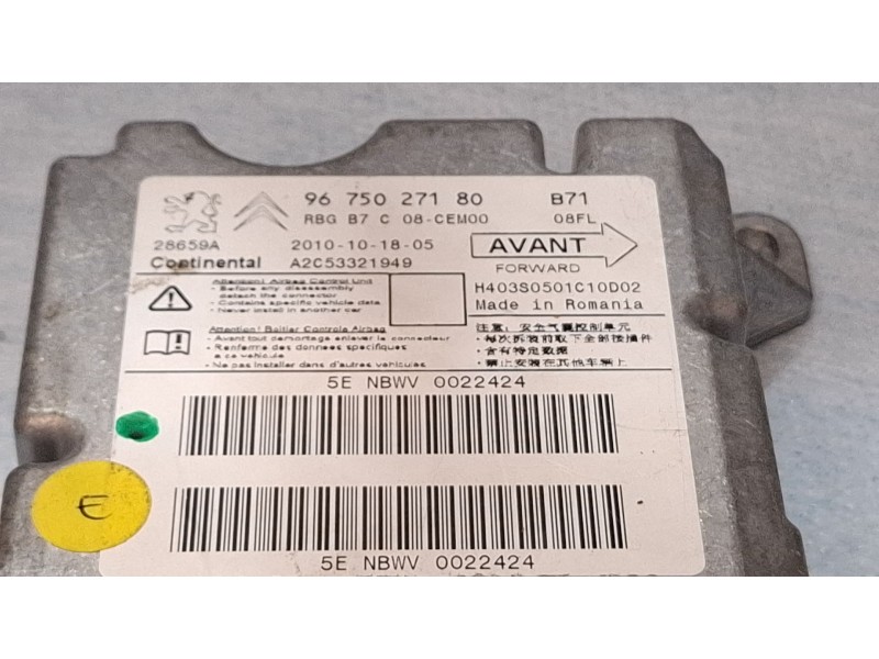 Recambio de centralita airbag para citroën c4 referencia OEM IAM 9675027180  