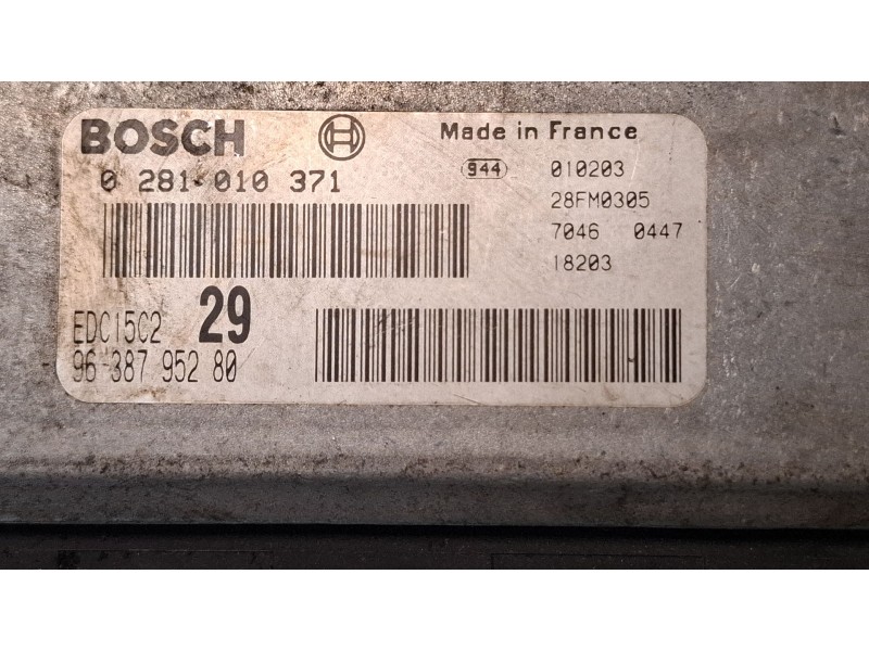 Recambio de centralita motor para citroën c5 referencia OEM IAM 9638795280 0281010371 EDC15C229  