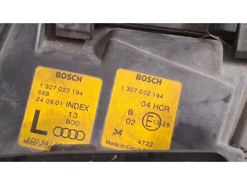 Recambio de faro delantero izquierdo para audi a4 referencia OEM IAM 1307022194  