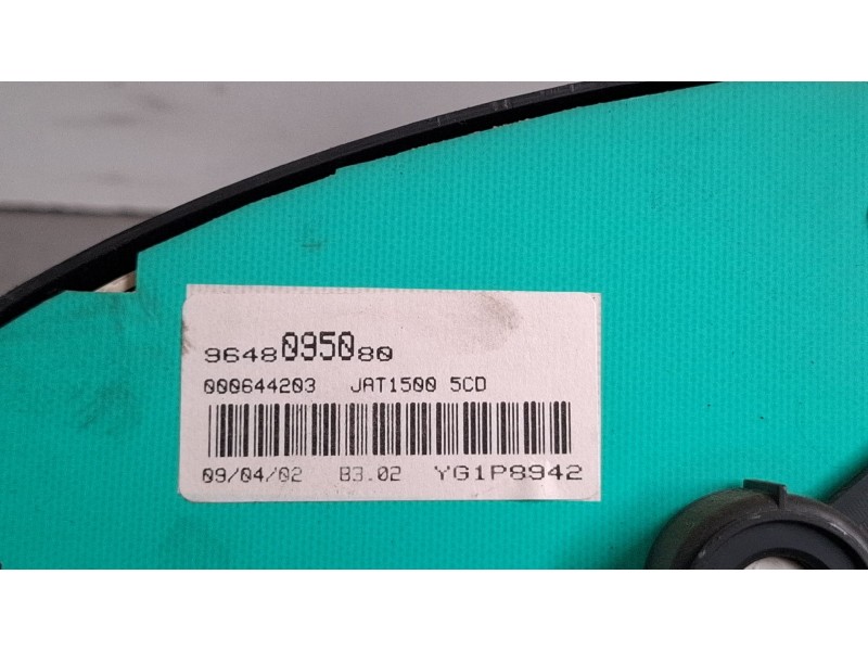 Recambio de cuenta kilometros para peugeot 206 referencia OEM IAM 9648095000  